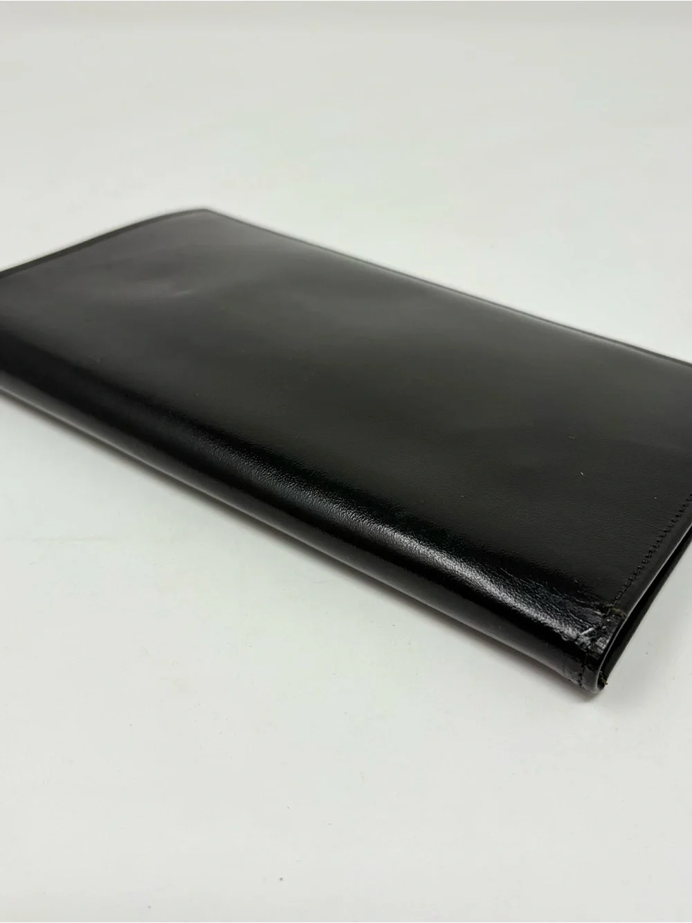 New! Prince Gardner Black Leather Checkbook Pocket Wallet Card Holder 7.25x4.25”